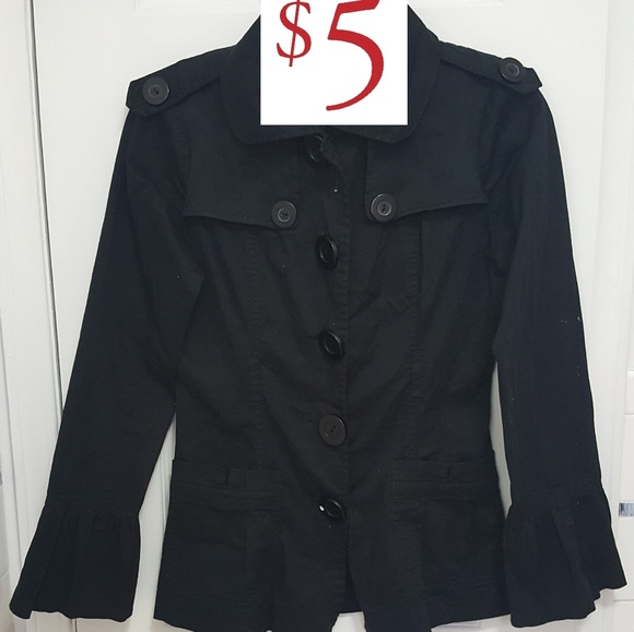 XOXO WAIST LENGTH TRENCH COAT - Picture 1 of 3